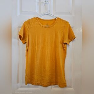 WoolX Women's Liza Short Sleeve Tee, in Marigold, size Small